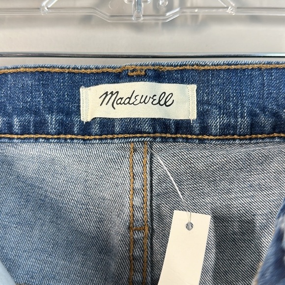 NWT Madewell Slim Wide Leg Crop Raw Hem High Rise Jeans Size 35 - Picture 13 of 15